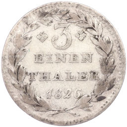 Монета 1/3 талера 1826 года Курфюршество Гессен-Кассель