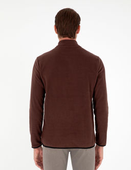 Kahverengi Regular Fit Yar_m Fermuarl_ Polar Sweatshirt - Pierre cardin фото 5