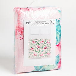 Покрывало Этель евро Tropical flamingo, 190*205 см, микрофибра  фото 5