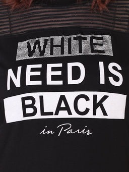 Футболка женская длинная черная с надписью - Almond фото 3