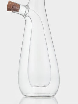 Бутыль для соусов и масла 2 в 1 «Фьюжн. Эстет», 280/75 мл, 8×6.5×24 см, стекло, прозрачная