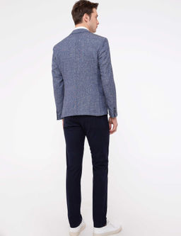 Темно-синие брюки узкого кроя из плотной ткани - Cacharel фото 3