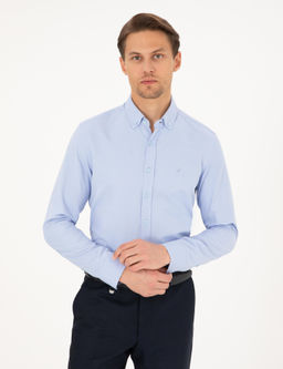 A__k Mavi Slim Fit Uzun Kollu G_mlek - Pierre cardin фото 3