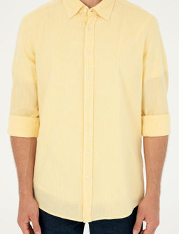 Sar_ Keten Kar___ml_ Slim Fit Uzun Kollu G_mlek