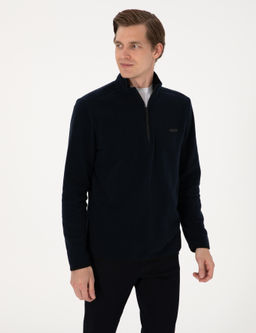 Lacivert Regular Fit Yar_m Fermuarl_ Polar Sweatshirt - Pierre cardin фото 3
