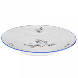 Тарелка мелкая фарфоровая Гуси д175мм, h25мм, гладкий край, отводка краской (Россия) - Домашняя мода фото 2