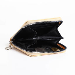 Кошелёк на молнии «Фея земли», отдел для карт, для монет, бежевый