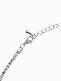 Набор 2 пред-а: серьги, колье "Вечерний шик" овал, цвет бело-ярко-синий в серебре