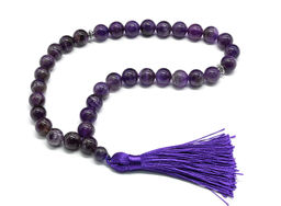 Четки шарик 12мм из аметиста, 33бусины, 40см