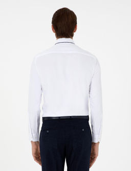 Beyaz Slim Fit Uzun Kollu G_mlek