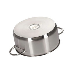 1295 GIPFEL Кастрюля SIGNO 28x12см/6,6 л со стеклянной крышкой, c капсульным дном. Материал: нерж. сталь 18/10. Толщина: 0,8мм