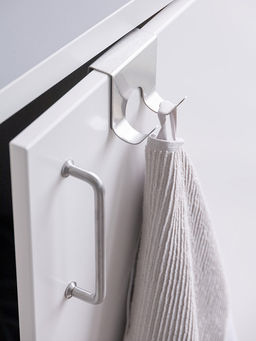 Набор крючков на кухонную дверцу, 2 шт серый нержавеющая сталь - Lucky фото 4