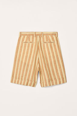 LIMITED EDITION STRIPED LINEN BERMUDA SHORTS - Zara фото 6