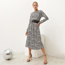 Платье миди женское MINAKU: Silk pleasure, чёрное, размер 44