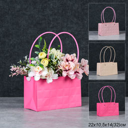 Цена за 10 шт. Пакет для цветов 22х10,5х14 см / GYH22125-37 /уп 10/250/розовый - ГалеонТрейд фото 5