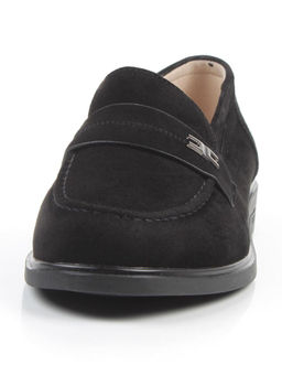 03-DEB17-2 BLACK Лоферы женские (натуральная замша)