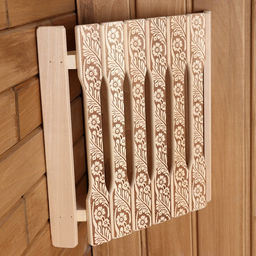 Абажур для бани и сауны «Русские узоры», липа, 29.5×27.5×6 см, угловой, «Добропаровъ»