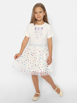 CRB wear/CWKG 63635-21 Платье для девочки,экрю/Ex.Cherubino