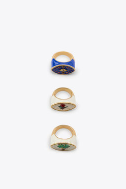 PACK OF 3 PALM TREE FLOWER RINGS
