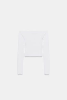 TOP AJUSTADO PUNTO CUT OUT / Blanco - Zara фото 5