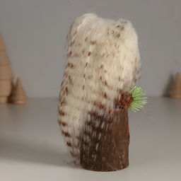 Фигурка Пушистик: Совушка Белая на пеньке, 8?7.5?15 см