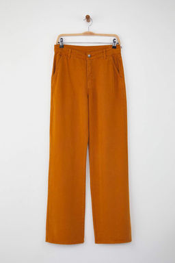 Bej More Sustainable %100 Tencel Dusuk Bel Wide Leg Jeans TWOSS23JE00219 - Trendyolmilla фото 9