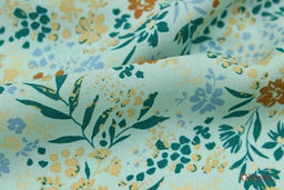 Штапель Премиум Цветочная зарисовка цв.бледная мята, ш.1.43м, вискоза-100%, 120гр/м.кв - Купава фото 8