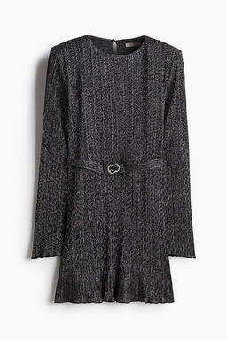 Vestido plisado con hombreras - H&m фото 6