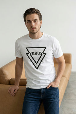 Siyah-Beyaz 2li Paket Regular/Normal Kal_p Bask_l_ %100 Pamuk T-Shirt TMNSS26TS00043 - Trendyolmilla фото 2