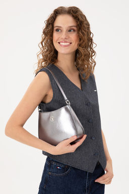 Женская серая блестящая вечерняя сумка Неожиданная скидка в корзине