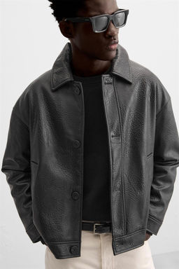 LEATHER EFFECT JACKET - Zara фото 6