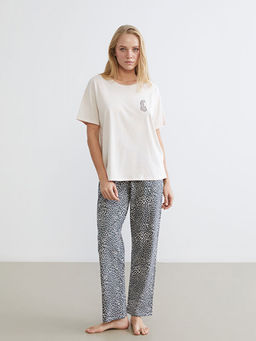 Leopar Desenli Kad?n Pijama Tak?m?