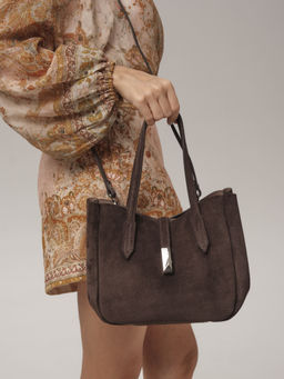 Замшевая сумка Sophie DBR 31059 коричневый шоколад  фото 8