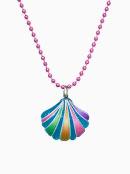 Цена за 2 шт. Набор детских украшений "Выбражулька" ракушка, 2 предмета: кулон, пусеты, разноцветный