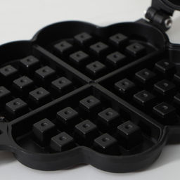 Сковорода вафельница Доляна Венские вафли, d=14 см, пластиковая ручка, чёрная  фото 3