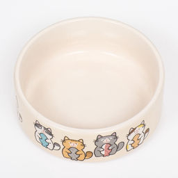 Миска керамическая «Парные коты» 200 мл - 10.5×10.5×4 см, белая