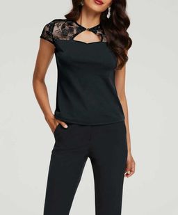 Блузка, черная - Patrizia dini фото 3