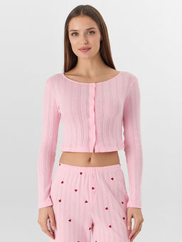 Жакет домашний женский укороченный розовый