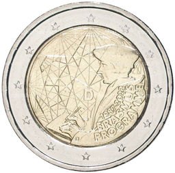 Монета 2 евро 2022 года D Германия 35 лет программе Эразмус