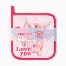 Набор кухонный Доляна Love you, подставка 15?15 см, прихватка 17?17 см  фото 5