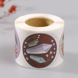 Наклейка бумага Бохо, d=3.8 см, 252 шт. в рулоне