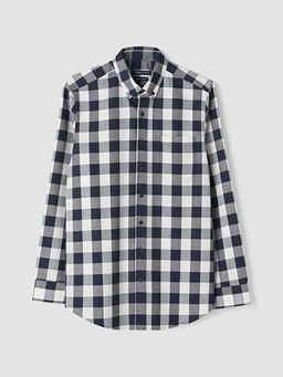 Regular Fit Ekose Gabardin Erkek G?mlek
