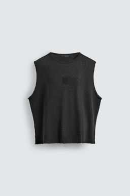 CAMISETA TANK PUNTO ESTRUCTURA / Negro - Zara фото 7