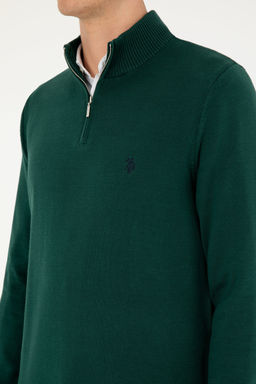Мужской темно-зеленый базовый свитер - U.s. polo assn фото 21