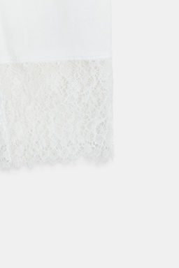 TOP SEMITRANSPARENTE PU?OS ENCAJE / Blanco roto - Zara фото 6