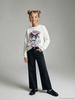 Wideleg K?z ?ocuk Jean Pantolon