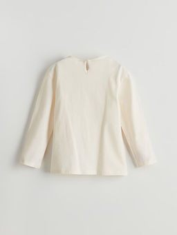 Bisiklet Yaka Bask?l? K?z ?ocuk Ti??rt