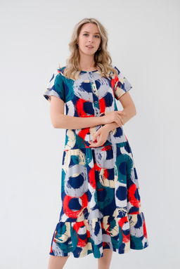 Платье женское из кулирки Кармелита круги - Амадэль фото 5