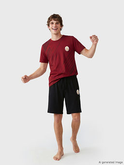 Galatasaray Bask?l? Erkek ?ortlu Pijama Tak?m?