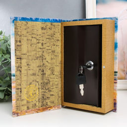 Шкатулка книга - сейф «Лодка на берегу моря», дерево, искусственная кожа, 21×13×5 см